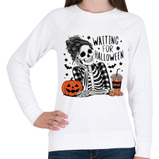 PRINTFASHION Waiting for Halloween - Női pulóver - Fehér női pulóver, kardigán
