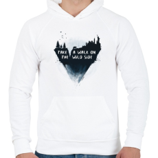 PRINTFASHION Walk on the wild side - Férfi kapucnis pulóver - Fehér