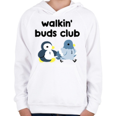 PRINTFASHION Walkin' buds - Gyerek kapucnis pulóver - Fehér