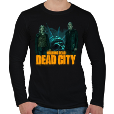 PRINTFASHION Walking Dead Dead city - Férfi hosszú ujjú póló - Fekete