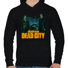 PRINTFASHION Walking Dead Dead city - Férfi kapucnis pulóver - Fekete férfi pulóver, kardigán