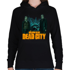 PRINTFASHION Walking Dead Dead city - Női kapucnis pulóver - Fekete