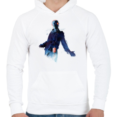 PRINTFASHION Walkmandead - Férfi kapucnis pulóver - Fehér