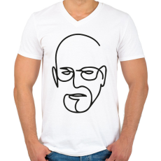 PRINTFASHION Walter White - Férfi V-nyakú póló - Fehér