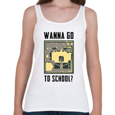 PRINTFASHION Wanna Go to School - PUBG - Női atléta - Fehér női trikó