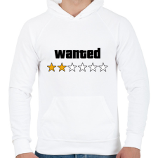 PRINTFASHION Wanted Level 2 - Férfi kapucnis pulóver - Fehér férfi pulóver, kardigán