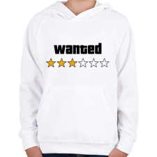 PRINTFASHION Wanted Level 3 - Gyerek kapucnis pulóver - Fehér gyerek pulóver, kardigán
