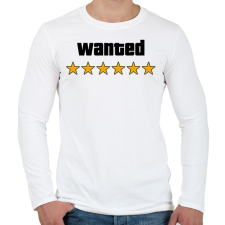 PRINTFASHION Wanted Level 6 - Férfi hosszú ujjú póló - Fehér férfi póló