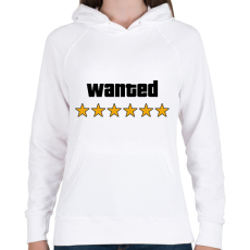 PRINTFASHION Wanted Level 6 - Női kapucnis pulóver - Fehér