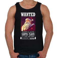 PRINTFASHION Wanted Santa Claus - Férfi atléta - Fekete