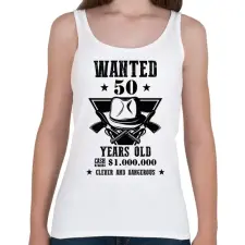 PRINTFASHION Wanted - Számmal - Női atléta - Fehér női trikó