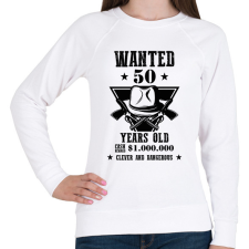 PRINTFASHION Wanted - Számmal - Női pulóver - Fehér női pulóver, kardigán