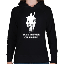 PRINTFASHION War Never Changes - Fallout - Fehér - Női kapucnis pulóver - Fekete női pulóver, kardigán