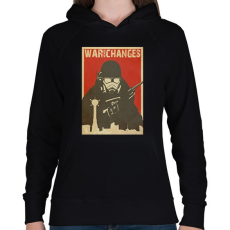 PRINTFASHION War Never Changes - Piros - Női kapucnis pulóver - Fekete