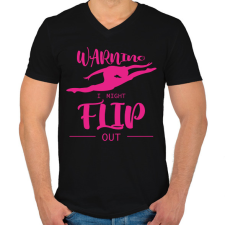 PRINTFASHION Warning - I might flip out - Férfi V-nyakú póló - Fekete férfi póló