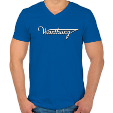 PRINTFASHION Wartburg Logó - Férfi V-nyakú póló - Királykék férfi póló
