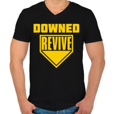 PRINTFASHION Warzone: Downed - Férfi V-nyakú póló - Fekete