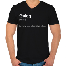 PRINTFASHION Warzone Gulag - Férfi V-nyakú póló - Fekete