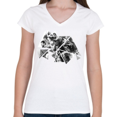 PRINTFASHION Warzone - Női V-nyakú póló - Fehér