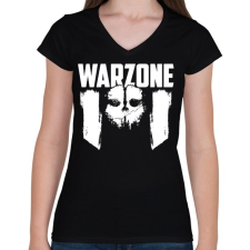 PRINTFASHION Warzone - Női V-nyakú póló - Fekete női póló