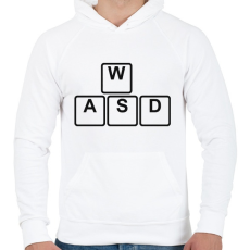 PRINTFASHION WASD - Férfi kapucnis pulóver - Fehér