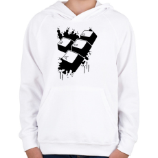 PRINTFASHION WASD - Gyerek kapucnis pulóver - Fehér