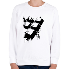PRINTFASHION WASD - Gyerek pulóver - Fehér gyerek pulóver, kardigán