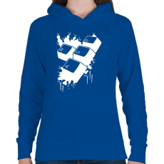 PRINTFASHION wasd - Női kapucnis pulóver - Királykék