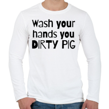 PRINTFASHION Wash your hands - Férfi hosszú ujjú póló - Fehér férfi póló