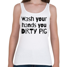 PRINTFASHION Wash your hands - Női atléta - Fehér női trikó