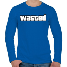 PRINTFASHION Wasted GTA - Férfi hosszú ujjú póló - Királykék férfi póló