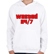 PRINTFASHION Wasted  - Gyerek kapucnis pulóver - Fehér