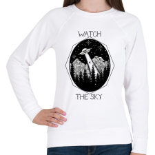 PRINTFASHION Watch the sky - Női pulóver - Fehér női pulóver, kardigán