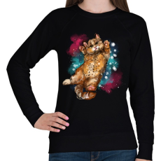 PRINTFASHION watercolor cat - Női pulóver - Fekete