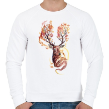 PRINTFASHION Watercolor Deer - Férfi pulóver - Fehér férfi pulóver, kardigán