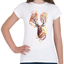 PRINTFASHION Watercolor Deer - Női póló - Fehér női póló