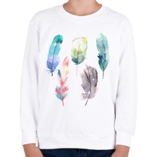 PRINTFASHION Watercolor Feathers - Gyerek pulóver - Fehér gyerek pulóver, kardigán