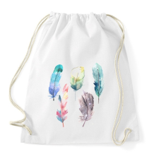 PRINTFASHION Watercolor Feathers - Sportzsák, Tornazsák - Fehér tornazsák