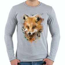 PRINTFASHION watercolor fox - Férfi hosszú ujjú póló - Sport szürke férfi póló