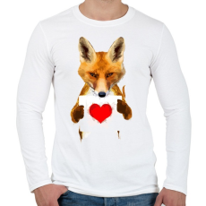 PRINTFASHION Watercolor fox love - Férfi hosszú ujjú póló - Fehér