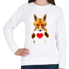 PRINTFASHION Watercolor fox love - Női pulóver - Fehér