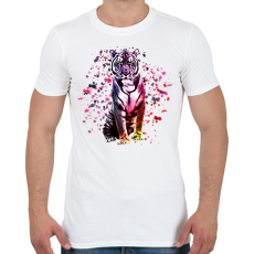 PRINTFASHION watercolor tigris - Férfi póló - Fehér
