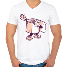 PRINTFASHION Wc papír dab - Férfi V-nyakú póló - Fehér