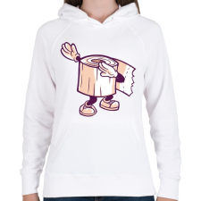 PRINTFASHION Wc papír dab - Női kapucnis pulóver - Fehér női pulóver, kardigán