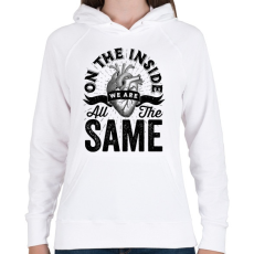 PRINTFASHION We are all the same - Női kapucnis pulóver - Fehér