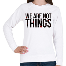 PRINTFASHION We are not - Női pulóver - Fehér női pulóver, kardigán