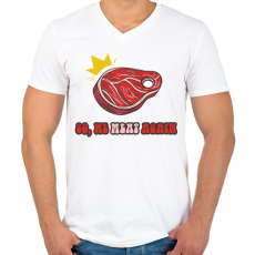 PRINTFASHION We meat again - Férfi V-nyakú póló - Fehér