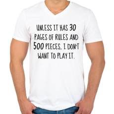 PRINTFASHION We need rules - Férfi V-nyakú póló - Fehér