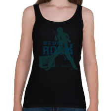 PRINTFASHION we will rock you - Női atléta - Fekete női trikó