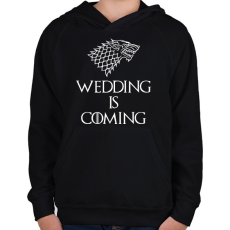 PRINTFASHION Wedding is Coming - Gyerek kapucnis pulóver - Fekete